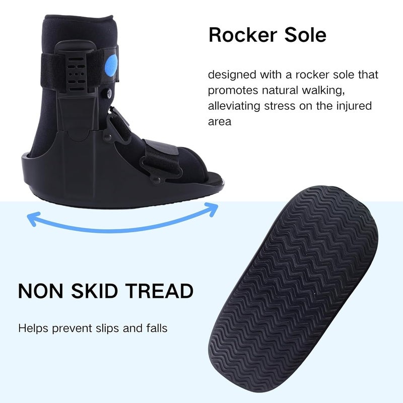 Mathgetin Air Walker Boot Medical Short Fracture Boot for Sprained Ankle and Achilles Tendonitis Inflatable Orthopedic Walking Boot for Broken Foot Fracture Recovery - Image 3
